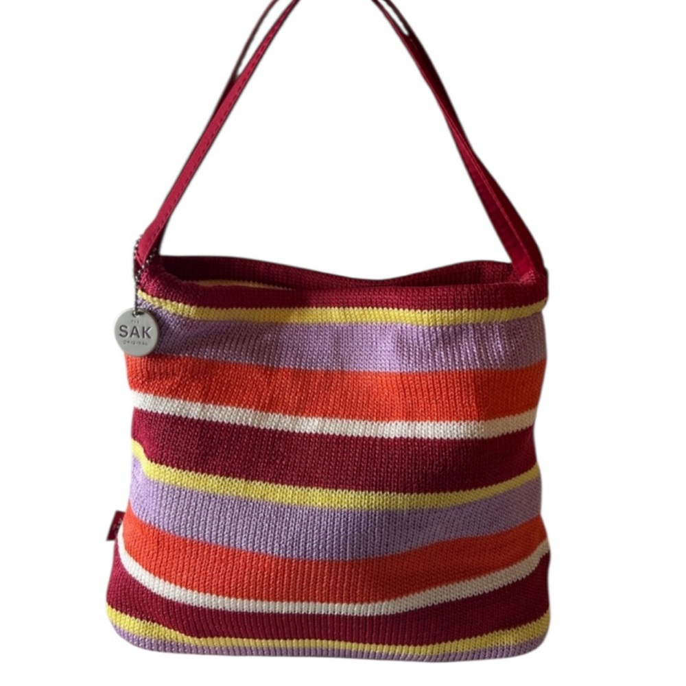The Sak Tulip Striped Knit Handbag